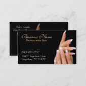 Custom Black Nail Salon Business Cards (Front/Back)
