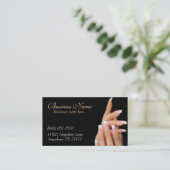 Custom Black Nail Salon Business Cards (Standing Front)