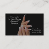 Custom Black Nail Salon Business Cards (Back)