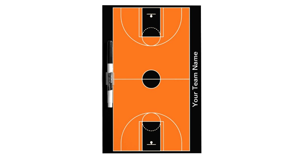 Custom black orange basketball dry erase board Zazzle
