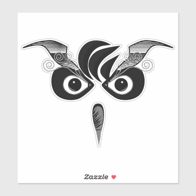 Custom Black Owl Vinyl Sticker. Sticker (Sheet)