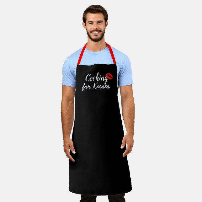 Custom Black Personalized Dad Mom Baking Cooking A Apron (Worn)