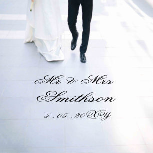 Custom Black Personalized Elegant Wedding Dance    Floor Decals