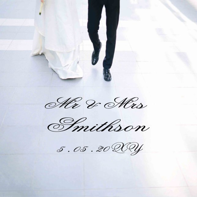 Custom Black Personalized Elegant Wedding Dance    Floor Decals (Wedding)