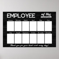 Custom black photo employee of the month display