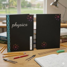 Custom Black Physics Atom Binder Personalized Scho