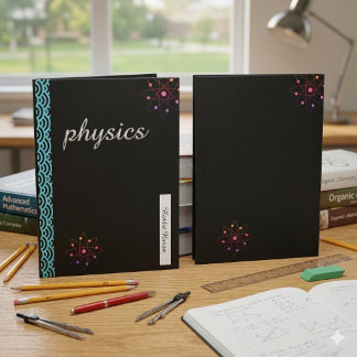 Custom Black Physics Atom Binder Personalized Scho Pocket Folder