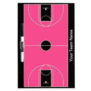 Custom black pink basketball dry erase board