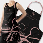 Custom Black Pink Logo Motto Hair Tools Apron<br><div class="desc">Elevate your salon attire with our Custom Black Pink Logo Motto Hair Tools Apron, designed to help you dress for success. Crafted with a chic black background and soft pink tagline "Where Hair Dreams Come to Life", logo and over large hair tools, this apron exudes sophistication and style. Designed to...</div>