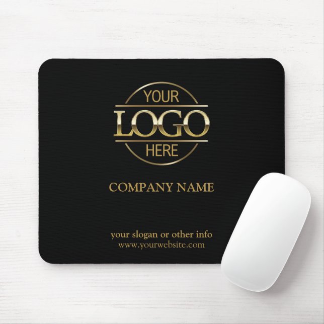 Custom Black Promotional Company Business Logo Mouse Pad (With Mouse)