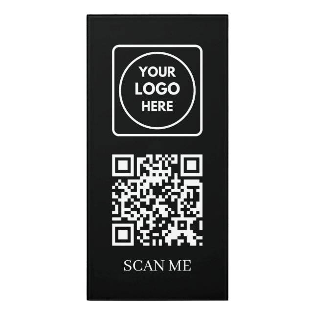 Custom Black QR | Access Control Door Display Sign (Classic Front Vert)