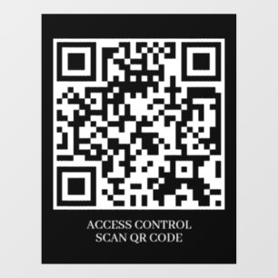 Custom Black QR Access Door Lock Entry Display Window Cling