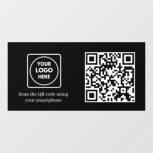 Custom Black QR Code Access Control Display Window Cling