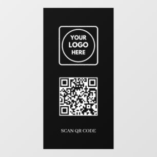 Custom Black QR Code Access Control Display Window Cling
