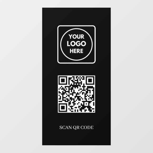 Custom Black QR Code | Access Control Display Window Cling (Sheet)