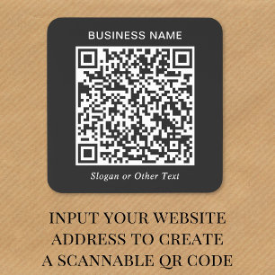 Custom Black QR Code Business Square Sticker