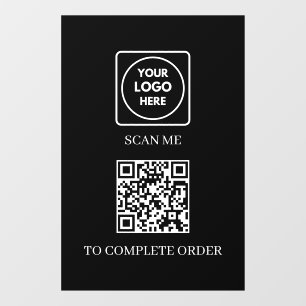 Custom Black QR Code Place Order Display Window Cling