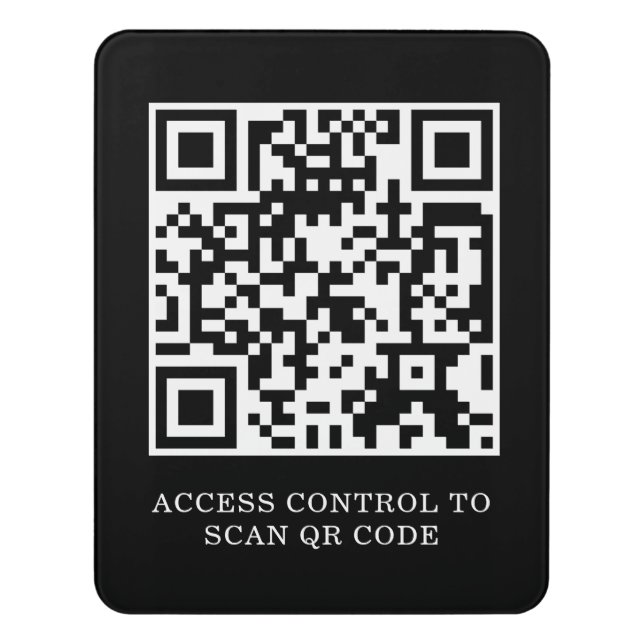 Custom Black QR | Door Lock Access Display Sign (Contemporary Vert)