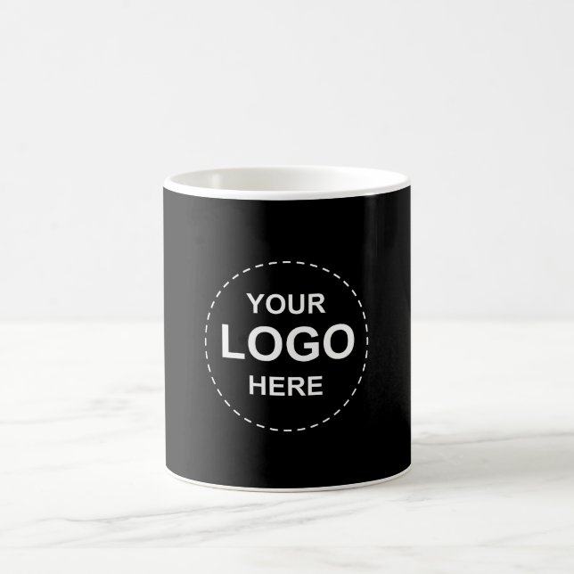 Custom Black Rectangular Coffee with Business Logo Mug (Center)