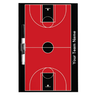Custom black red basketball dry erase board