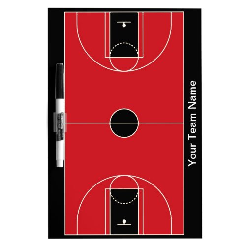 Custom black red basketball dry erase board