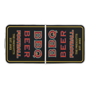 Custom Black Red Blue Gold BBQ Beer Football Beer Pong Table