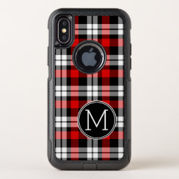 Custom Black Red Lumberjack Tartan Plaid Pattern OtterBox Commuter iPhone X Case