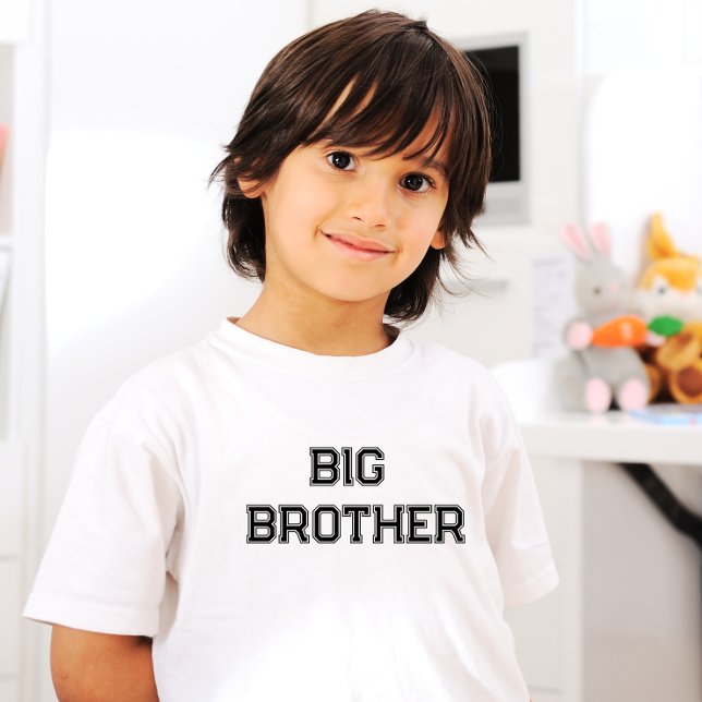 Custom Black Retro Typography Big brother  T-Shirt (Creator Uploaded)