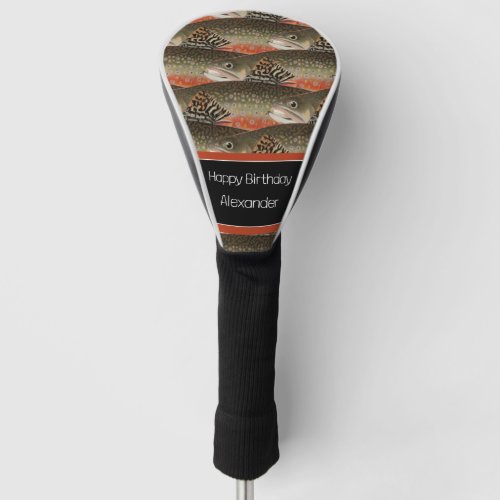 Custom Black Rust Fisherman gift fly fishing club Golf Head Cover
