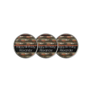 Custom Black Rust Fisherman's gift fly fishing Golf Ball Marker