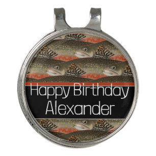 Custom Black Rust Fisherman's gift fly fishing Golf Hat Clip