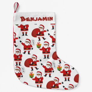 Custom Black Santa African American Christmas Small Christmas Stocking