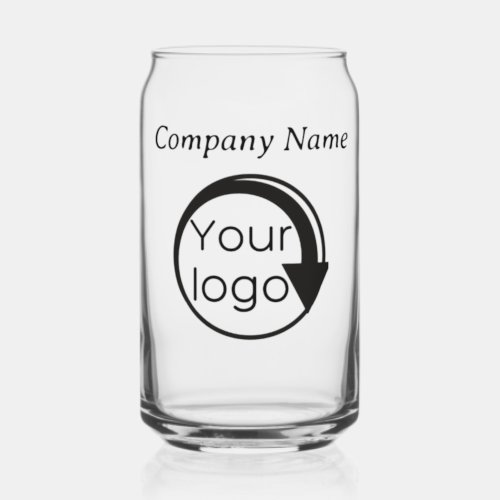 Custom Black Script Business Promotional Add Logo  Can Glass