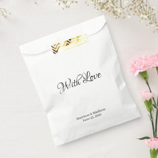 Custom black script name Wedding gift Favor Bag (Sealed)