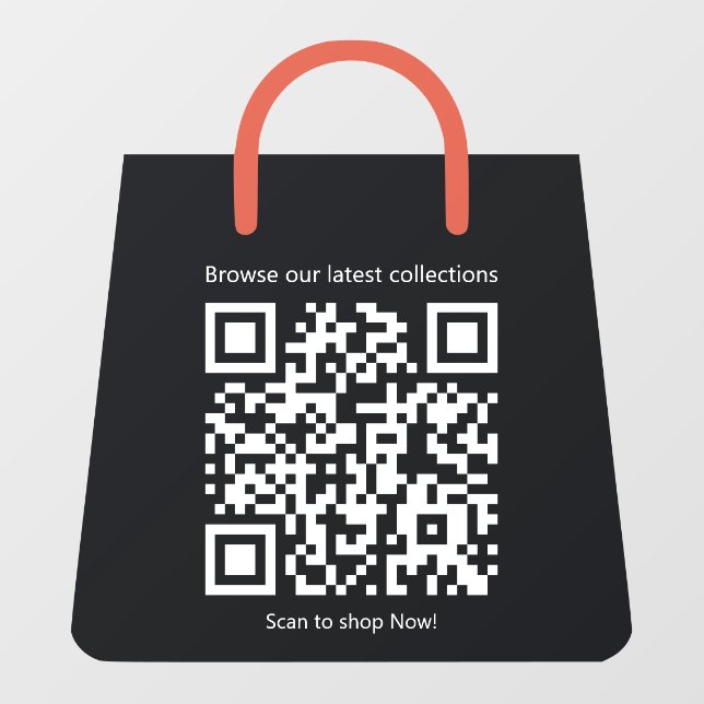 Custom Black Shopping Bag Shaped Promotional Store Window Cling (Sheet)