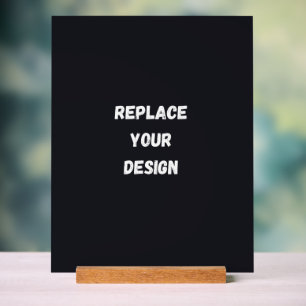 Custom black simple Design Add Photo or Text Acrylic Sign