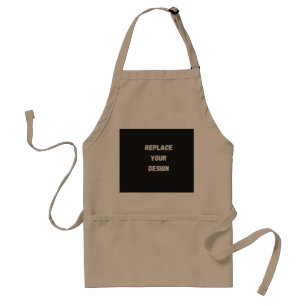 Custom black simple Design Add Photo or Text Adult Apron