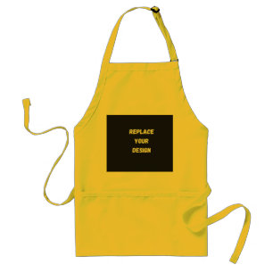 Custom black simple Design Add Photo or Text Adult Apron