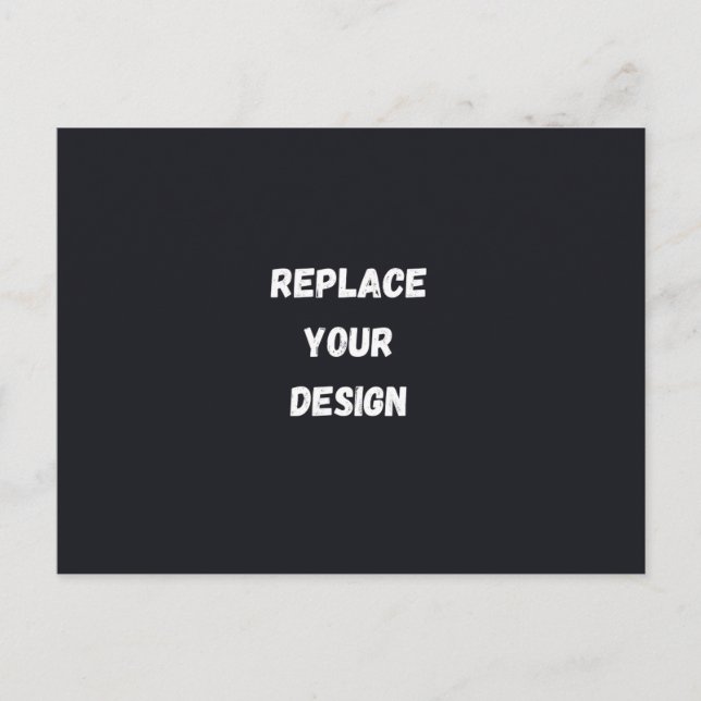 Custom black simple Design Add Photo or Text Announcement Postcard (Front)