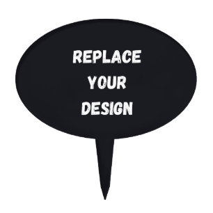 Custom black simple Design Add Photo or Text Cake Topper