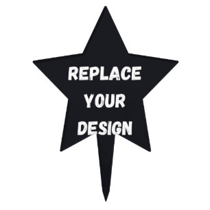 Custom black simple Design Add Photo or Text Cake Topper