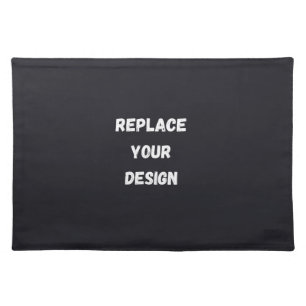 Custom black simple Design Add Photo or Text Cloth Placemat