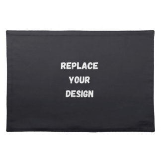 Custom black simple Design Add Photo or Text Cloth Placemat