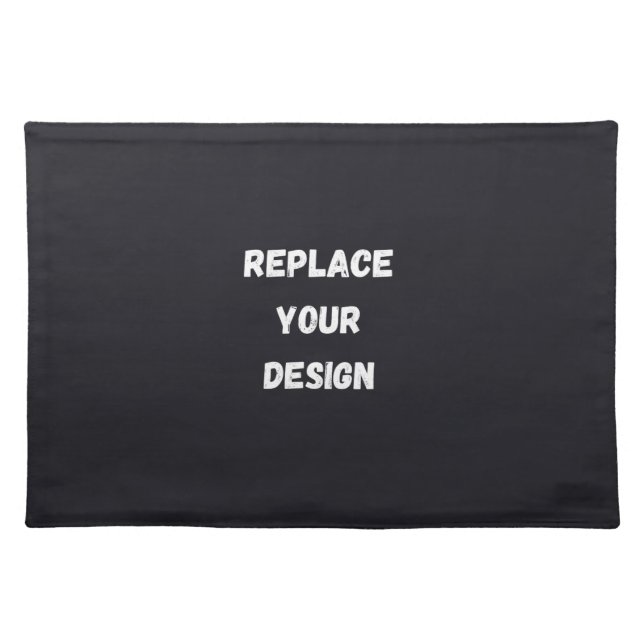 Custom black simple Design Add Photo or Text Cloth Placemat (Front)