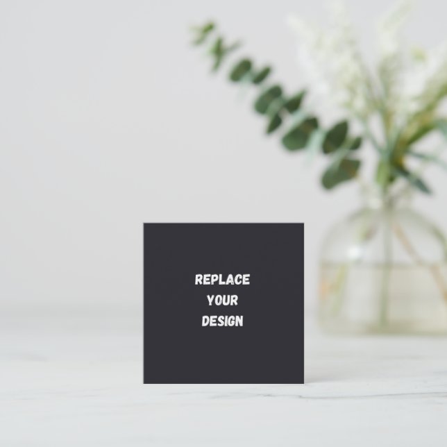 Custom black simple Design Add Photo or Text Enclosure Card (Standing Front)