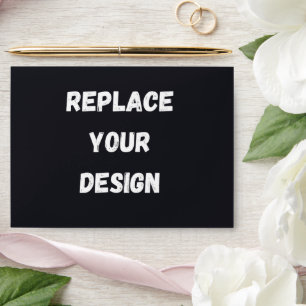 Custom black simple Design Add Photo or Text Envelope