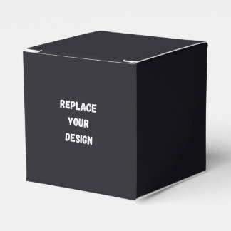 Custom black simple Design Add Photo or Text Favor Boxes