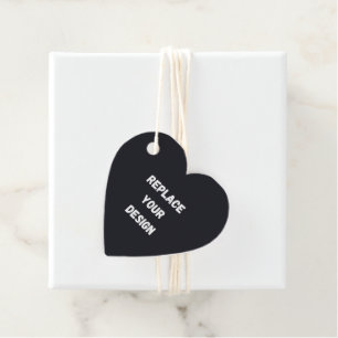 Custom black simple Design Add Photo or Text Favor Tags