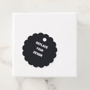 Custom black simple Design Add Photo or Text Favor Tags