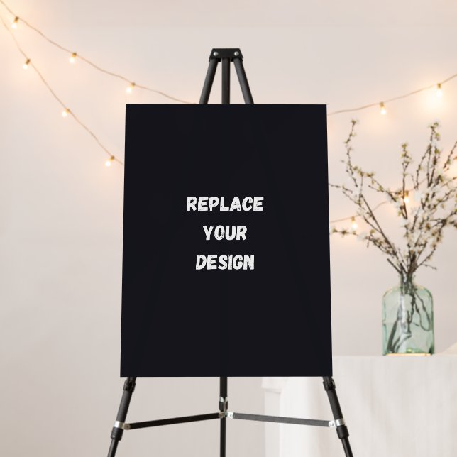 Custom black simple Design Add Photo or Text Foam Board (In Situ (Stand))